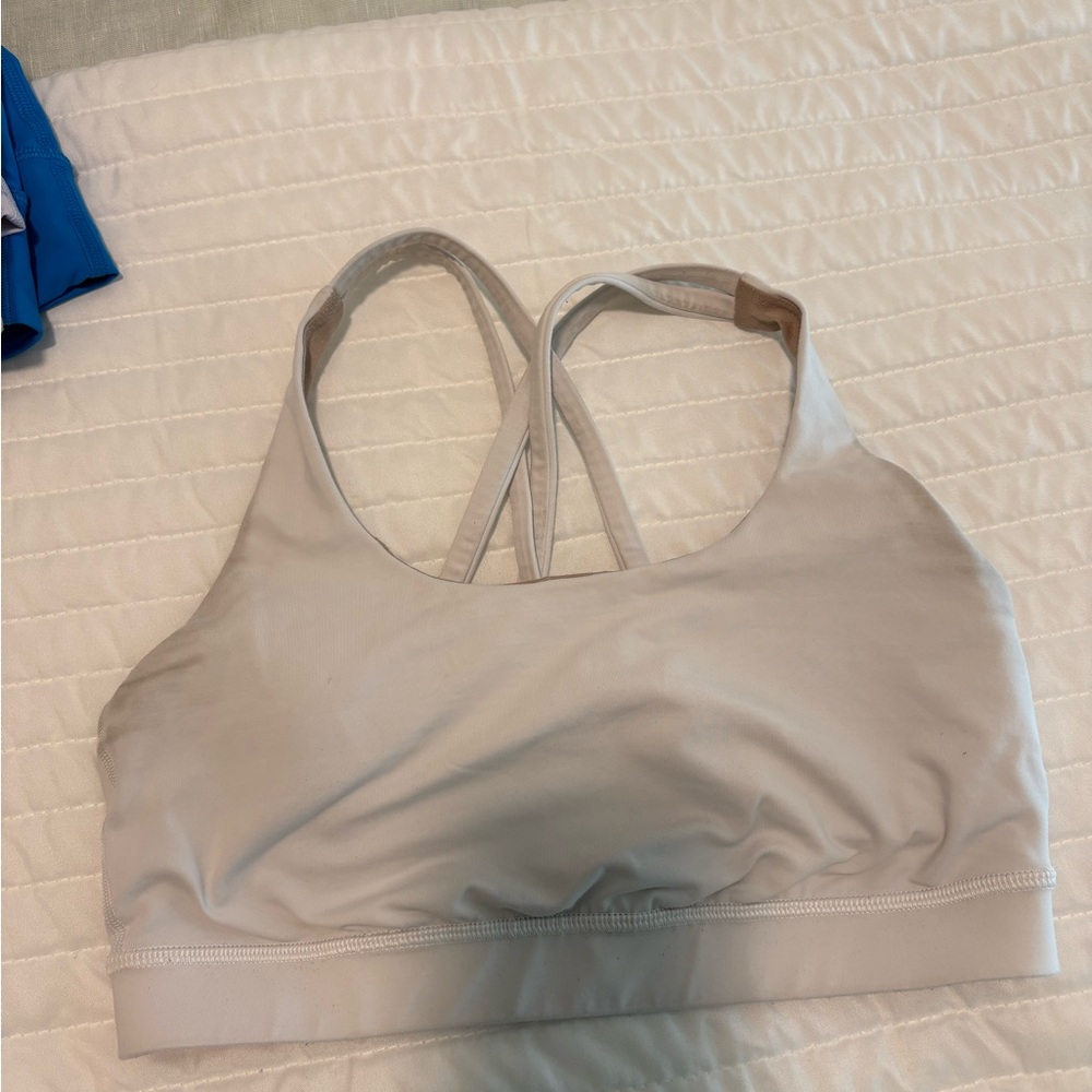 White Lululemon energy bra